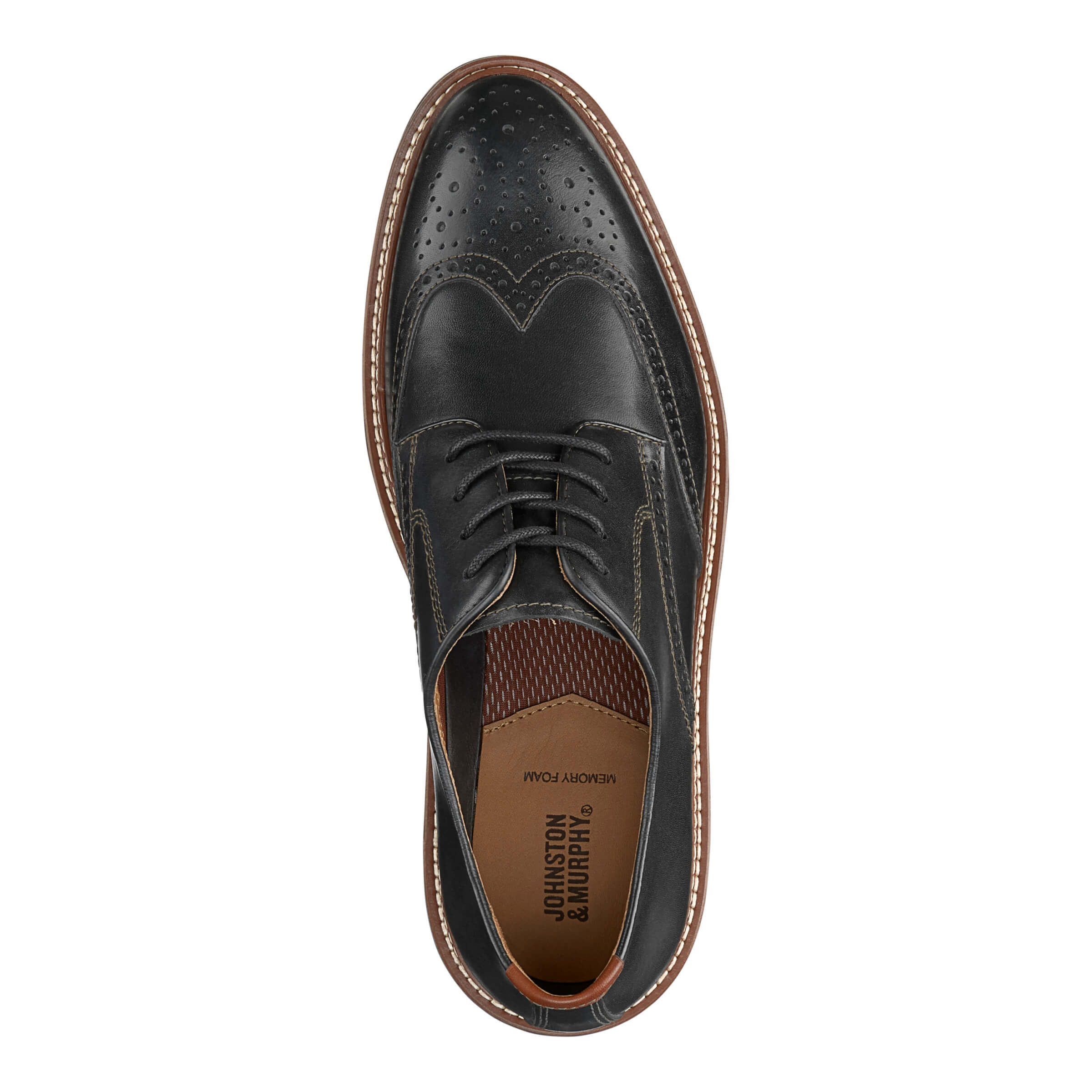 Johnston Murphy Men's Upton Wingtip 20-3531 Black Full Grain - The