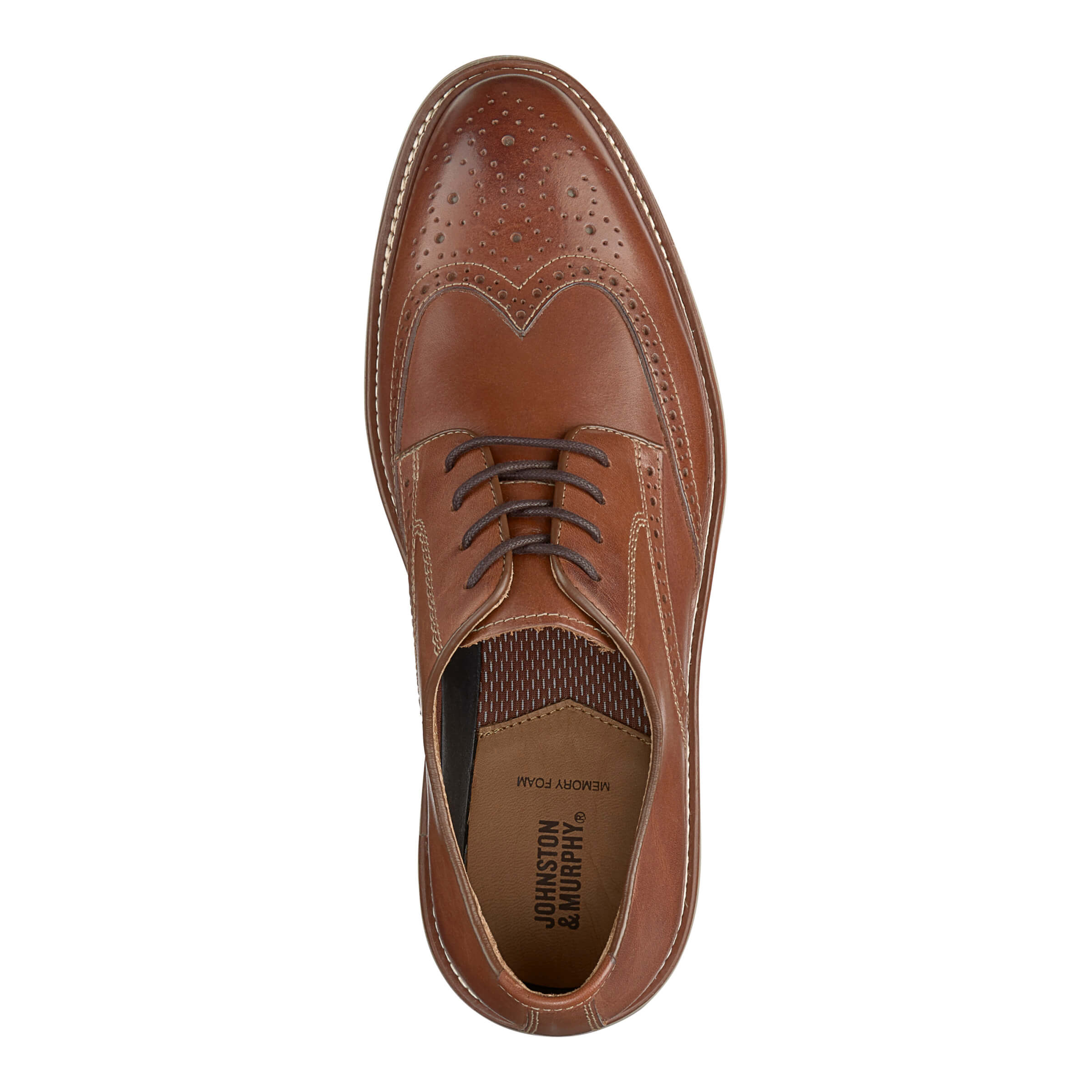 Johnston & Murphy Tan Brogue Wingtip Oxfords Amazon.com | Johnston & Murphy Conard Embossed Wingtip Oak  main image 4