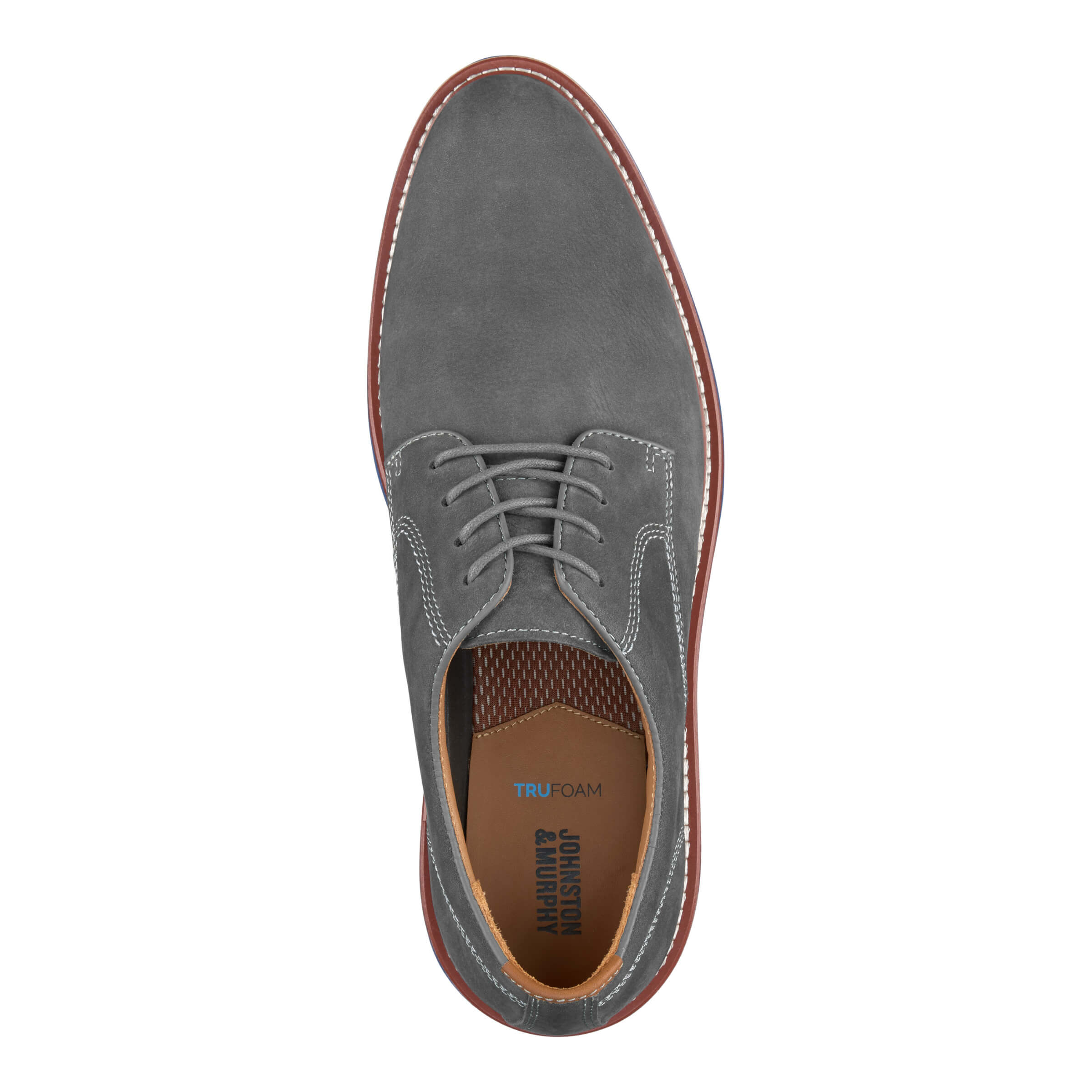 Johnston Murphy Men's Upton Plain Toe 20-4337 Gray Nubuck - The