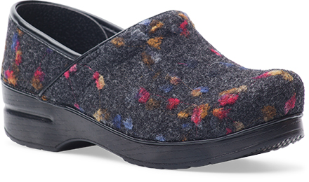 dansko floral felt clogs