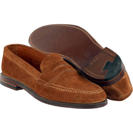 Alden Unlined Penny Loafer in Snuff Suede