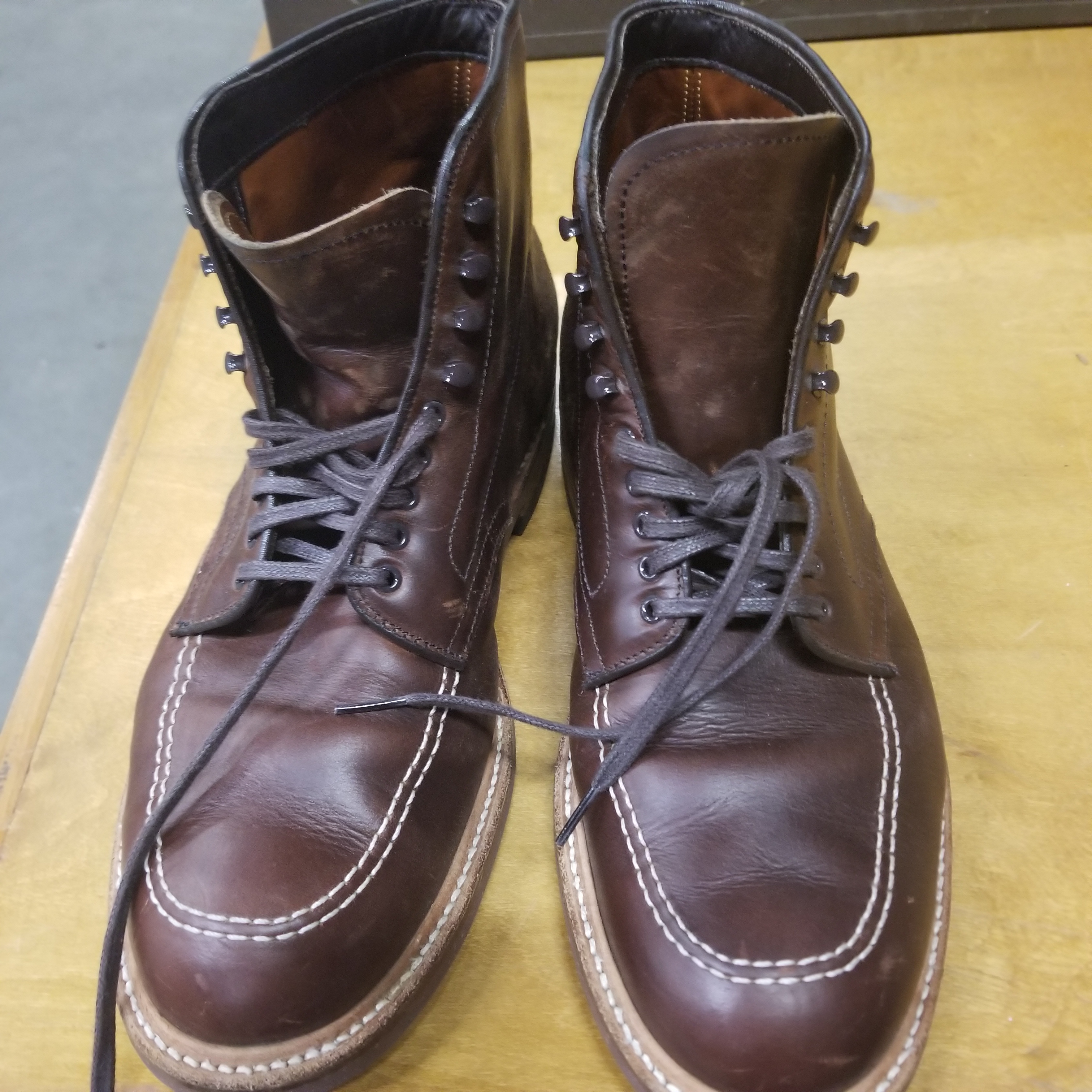 How to Care for Alden Shoes - 403 Indy Boots - Before