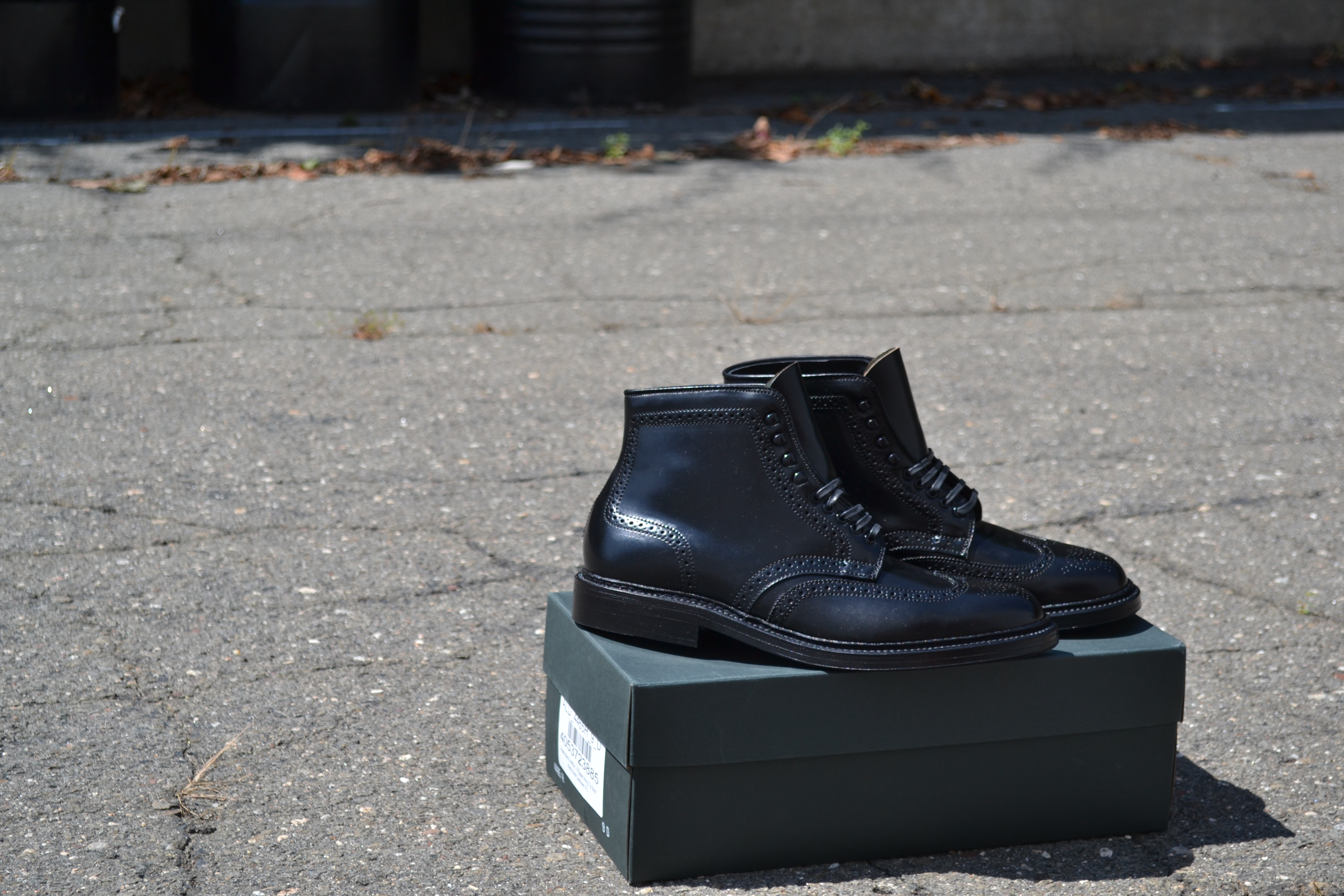 Alden 4465H Black Shell Cordovan Wing Tip Boots