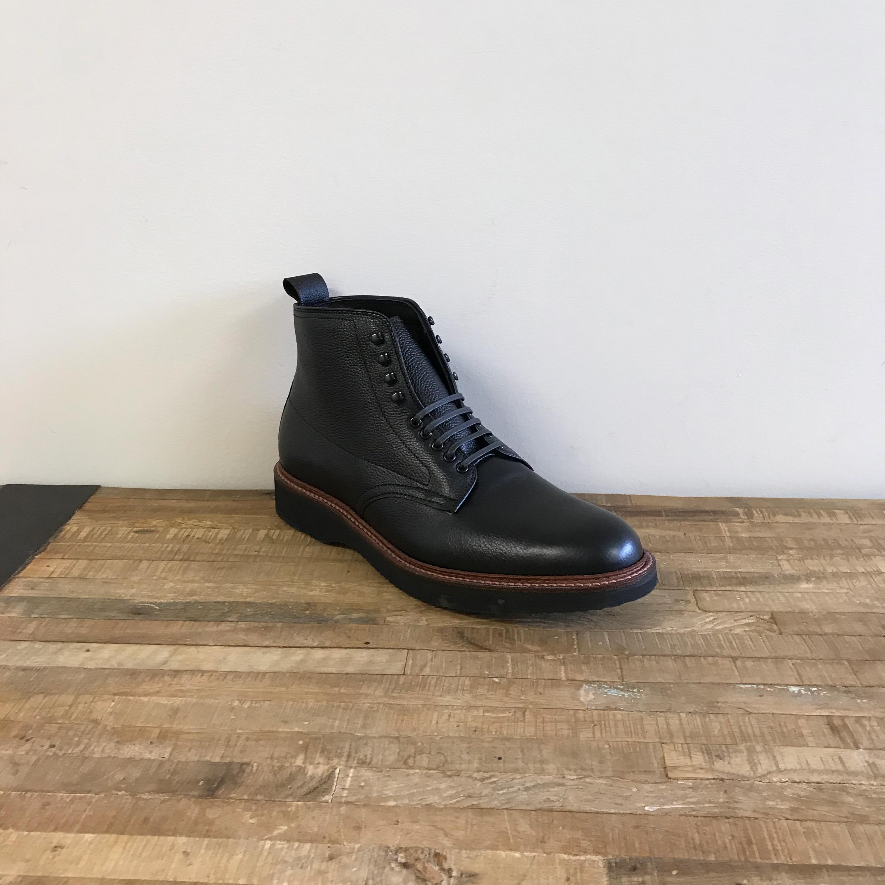 Alden Shoes Men's Plain Toe Boot D9841H Black Regina Grain Calf